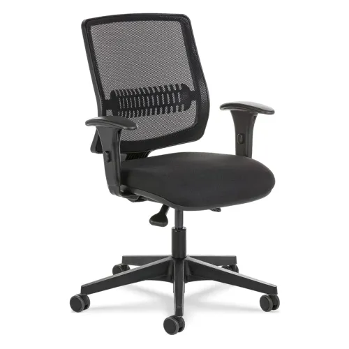 Cadeira de Escritório Uni Preto com Acento Cinza Flexform