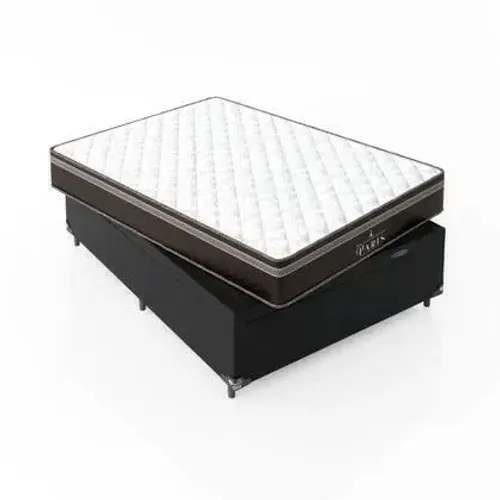 Cama Box Baú Casal + Colchão Paris Molas Ensacadas Pocket