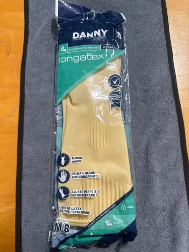 Luva De Borracha Danny Grossa Cano Longo Limpeza Pesada (M)