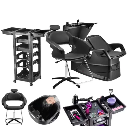 KIT Salão Completo - Lavatório + Cadeira Hidráulica + Carrinho Auxiliar - NOVO*