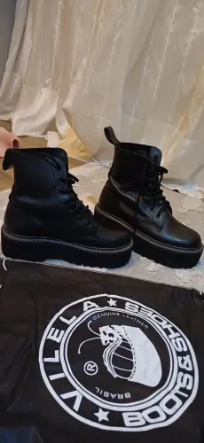 Bota coturno couro legítimo Vilela Boots & Shoes - original