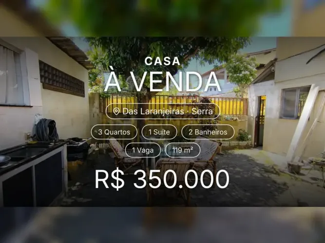 Casa com quintal privativo e área gourmet em Das Laranjeiras!