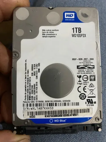 HD Western Digital Blue 1TB para Notebook - Semi novo