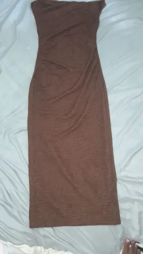 Vestido midi ciganinha marrom