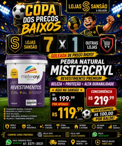 PEDRA NATURAL VARIAS CORES MISTERCRYL PREMIUM BALDE