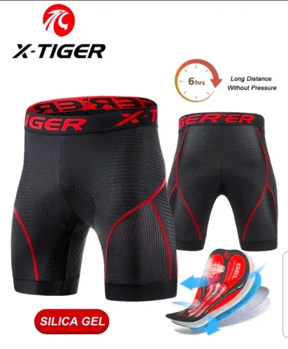 Shorts de Ciclismo X-TIGER para Homens com Acolchoado 5D