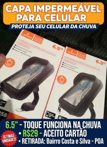 Capa impermeável para moto ou bike