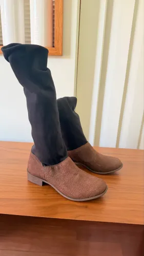 Bota meia marrom e preta tamanho 37