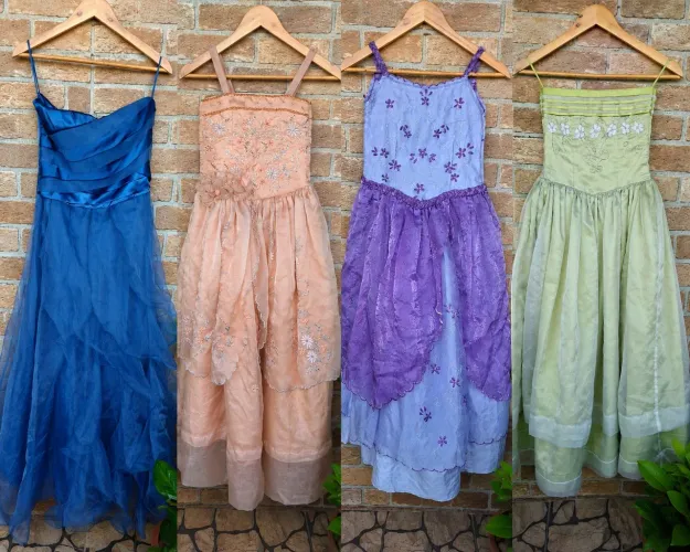 Kit 4 vestidos de festa( com avarias na custura)