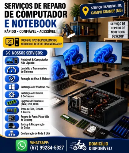 Reparo seu computador e notebook