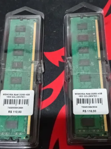 DOIS PENTES DE 4GB DE RAM DD3, TOTALIZADO(8 GB AS DUAS) OS DOIS PENTES POR 100