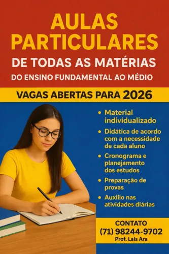 Reforço escolar/ aulas particulares 