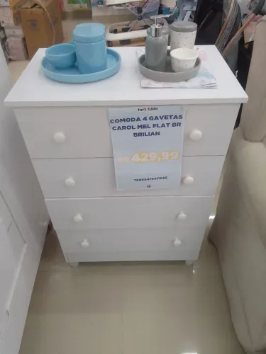 Comoda 4 gavetas carol mel branco
