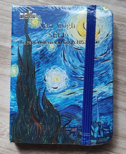 Caderneta Pautada Dello 14x21cm Capa Dura Costurada com Elástico Noite
