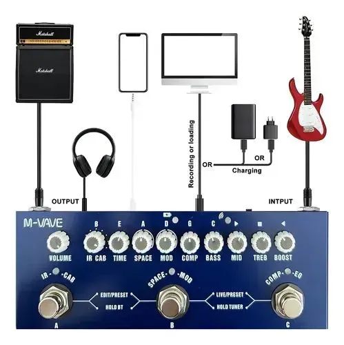 Pedaleira para contrabaixo cuvave baby bass