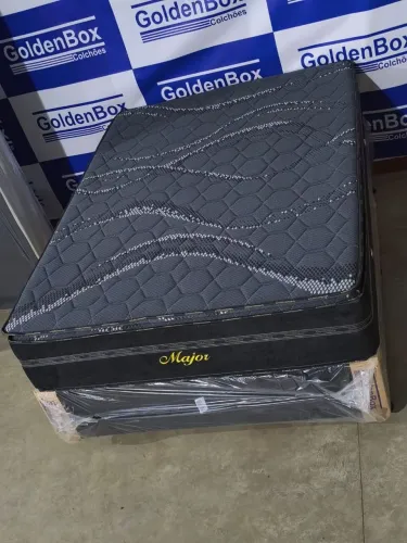 Cama casal com colchão major alto e resistente
