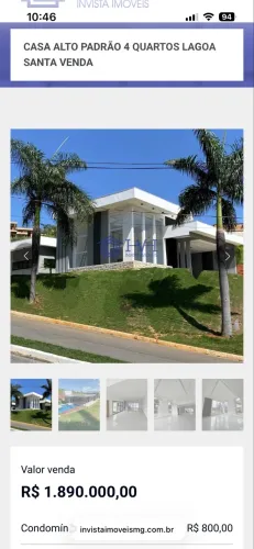 CASA ALTO PADRÃO 4 QUARTOS LAGOA SANTA VENDA