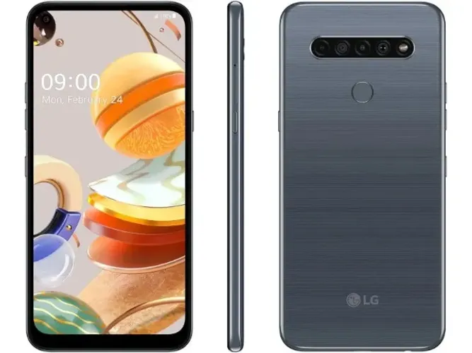 Smartphone LG K61 Tela 6,53'' FHD+ 128GB Octa-Core 4GB RAM Câm.Quádrupla 48MP +Selfie 16MP