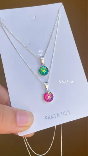 Colar escamas de sereia Prata 925 legítima Acompanha certificado de garantia