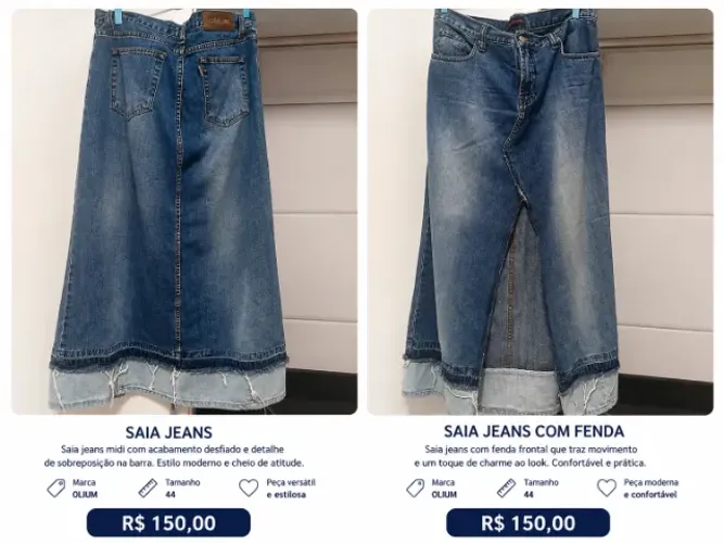Saia Jeans com Fenda - maravilhosa