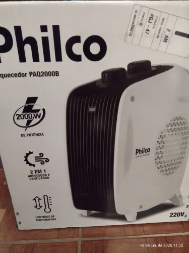 AQUECEDOR PHILCO 3 NÍVEIS 2 EM 1 2000W 220V PAQ2000B NOVO