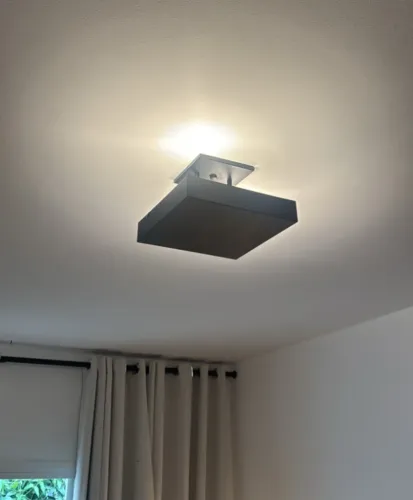 2 unidades - Luminária Teto Pendente Sobrepor Luz Indireta 30x30 Preto