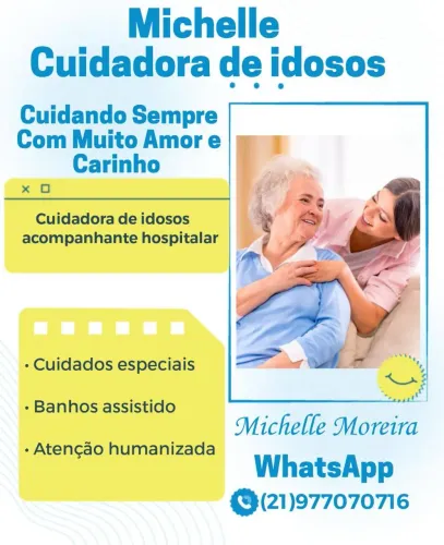 Cuidadora de idosos e acompanhante hospitalar