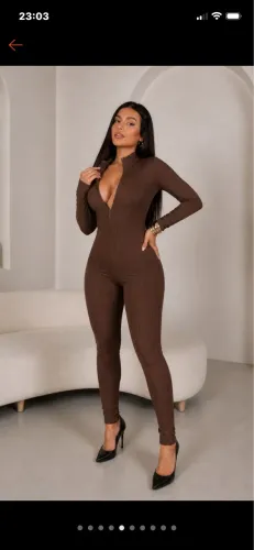 Macacão Feminino Manga Longa Canelado Premium Zíper Frontal Virgínia Moda Gringa