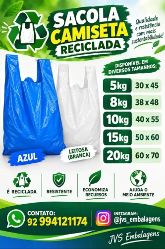 SACOLAS CAMISETA RECICLADAS - DIRETO DA FÁBRICA