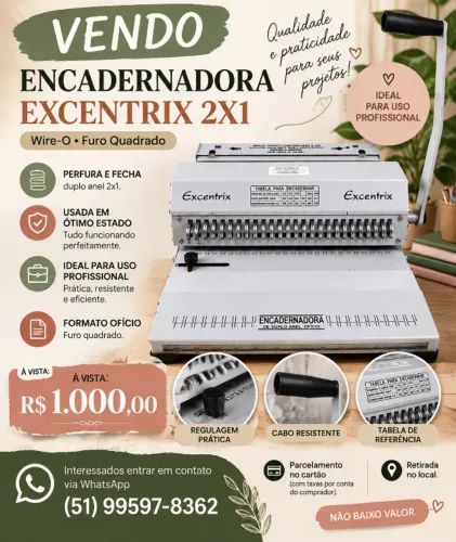 Encadernadora excentrix 2x1