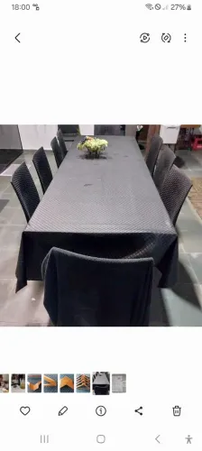 Mesa madeira maciça com 10 cadeiras