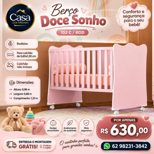 Berço Sonhos - Rosa
