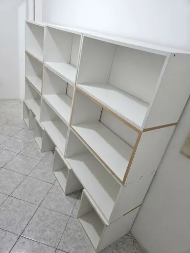 Conjunto nichos madeira 85x35cm multiuso