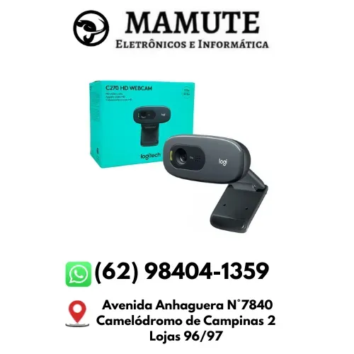 Webcam Logitech C270 3.0Mpixel - Videochamadas em HD 720p - Microfone