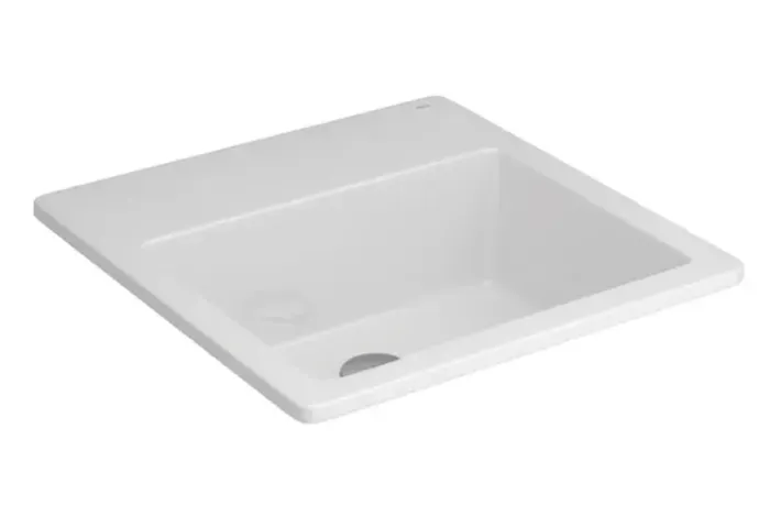 CUBA DE SOBREPOR QUADRADA COM MESA BRANCA 42x42x16cm L730.17 DECA