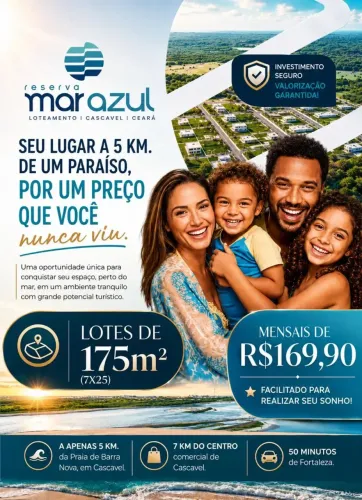 RESERVA MAR AZUL - LOTES SEM ENTRADA!!!!