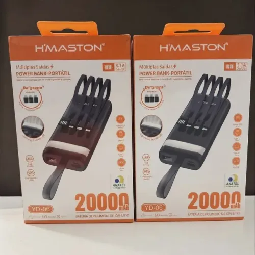 CARREGADOR PORTÁTIL POWER BANK HMASTON 20000MAH