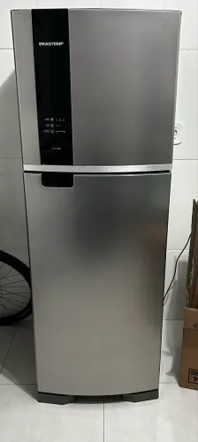 Geladeira Brastemp Frost Free Duplex 375 litros cor Inox com Espaço Adapt - BRM45JK 110V