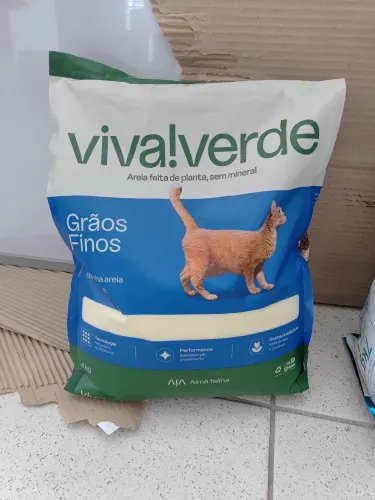 Areia para gatos Viva! Verde, grãos finos, 4 kgs