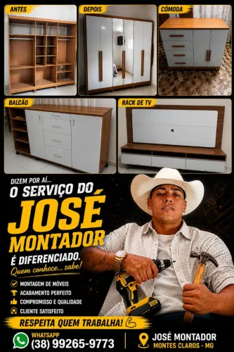 José montador de móveis e assentamento de portas de madeirasa