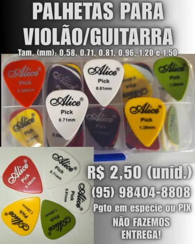 Palhetas para Violão e Guitarra 