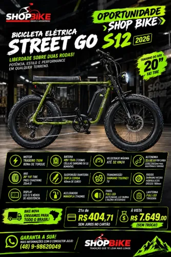 >> Bicicleta Elétrica Street GO S12 2026 <<