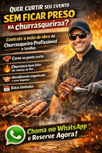 CHURRASQUEIRO PROFISSIONAL PARA SUA FESTA