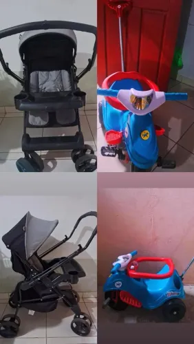Combo Carro de bebê+Triciclo de passeio 2 em 1