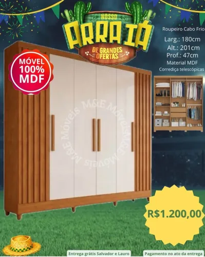 Guarda roupa 6 portas novo com entrega gratuita