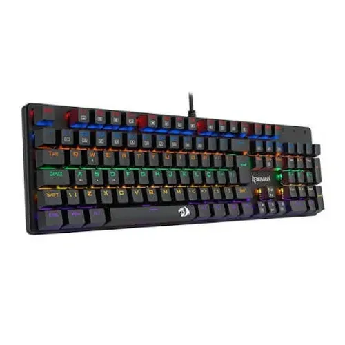 Teclado Mecânico Gamer Redragon Valheim Rainbow, Switch Blue, USB, ABNT2, Full-Size, Black