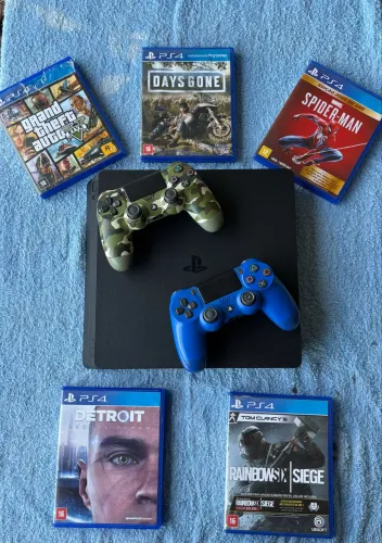 ? PS4 1TB + 2 Controles + 5 Jogos Originais |