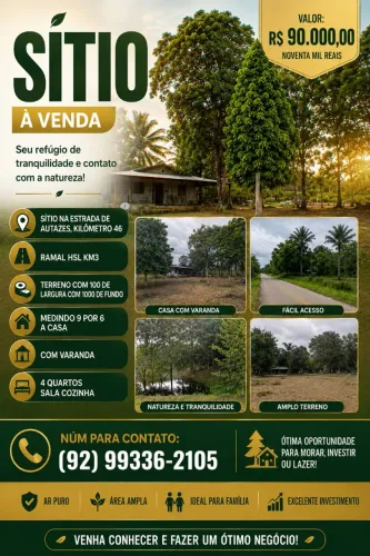 Sítio na estrada de autazes kilometro 46