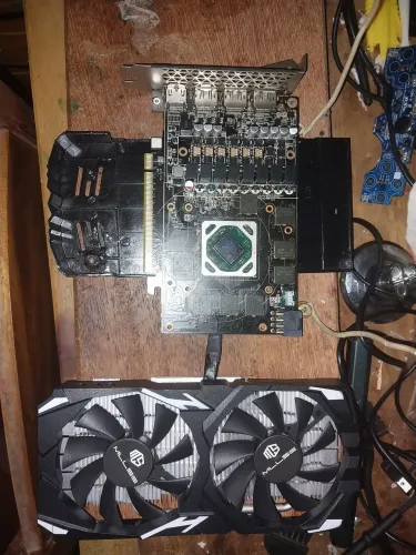 Placa de video rx580 2048sp 8gb + Aircoller duas fans 150w tdp para Intel e amd