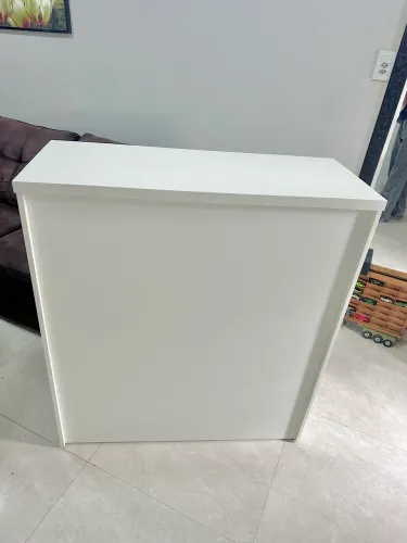 Balcão de loja ou recepção! Branco com gaveta e prateleira 